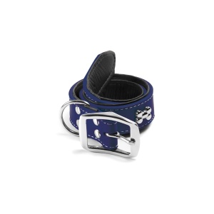 3555.70B Δερμάτινο περιλαίμιο με κόκκαλα - Μπλε