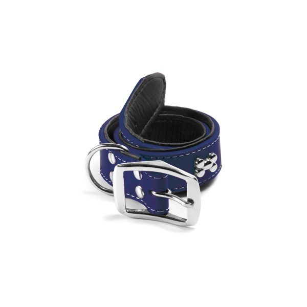 3555.70B Δερμάτινο περιλαίμιο με κόκκαλα - Μπλε